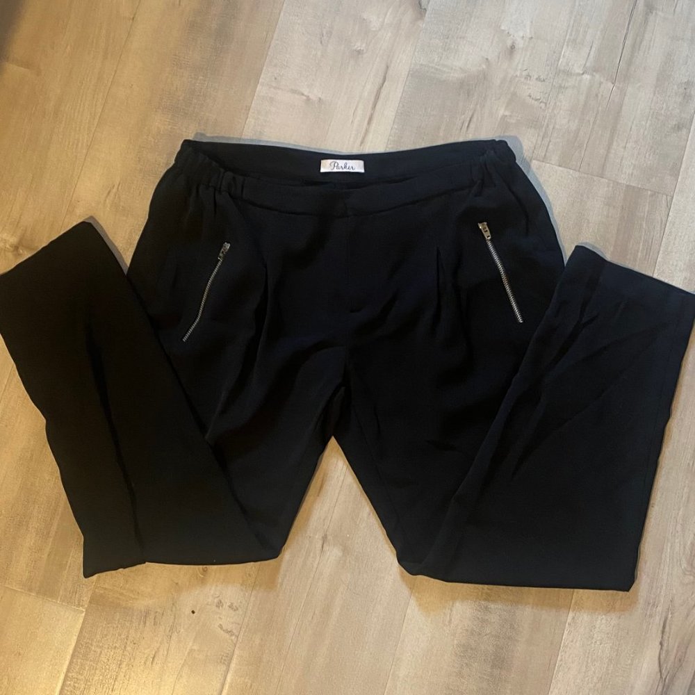 Parker Gold Zip Pocket Black Trousers